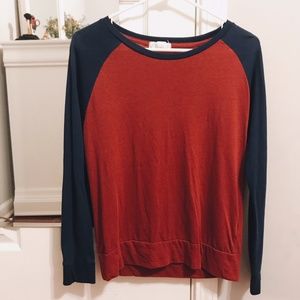 Forever 21 Burgundy and navy baseball t-shirt